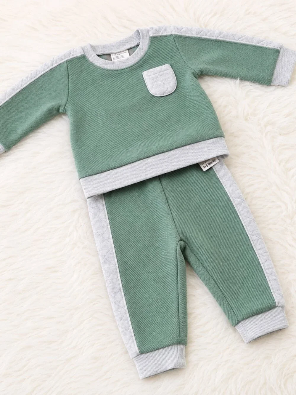 First Impressions Green Baby Boy 2-Pc. Shirt & Pants Set SZ 6-9M
